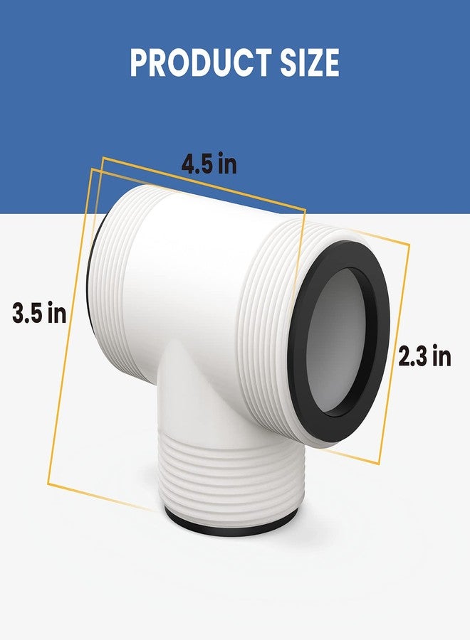 Pokin 1.5 inch Pool Hose T Connector Replacement for Intex & Coleman Above Ground Pool Hose Extender Union,Fits Filter Pumps, Chlorine Generators, Salt Systems with Threaded Hose Connections - Image 3